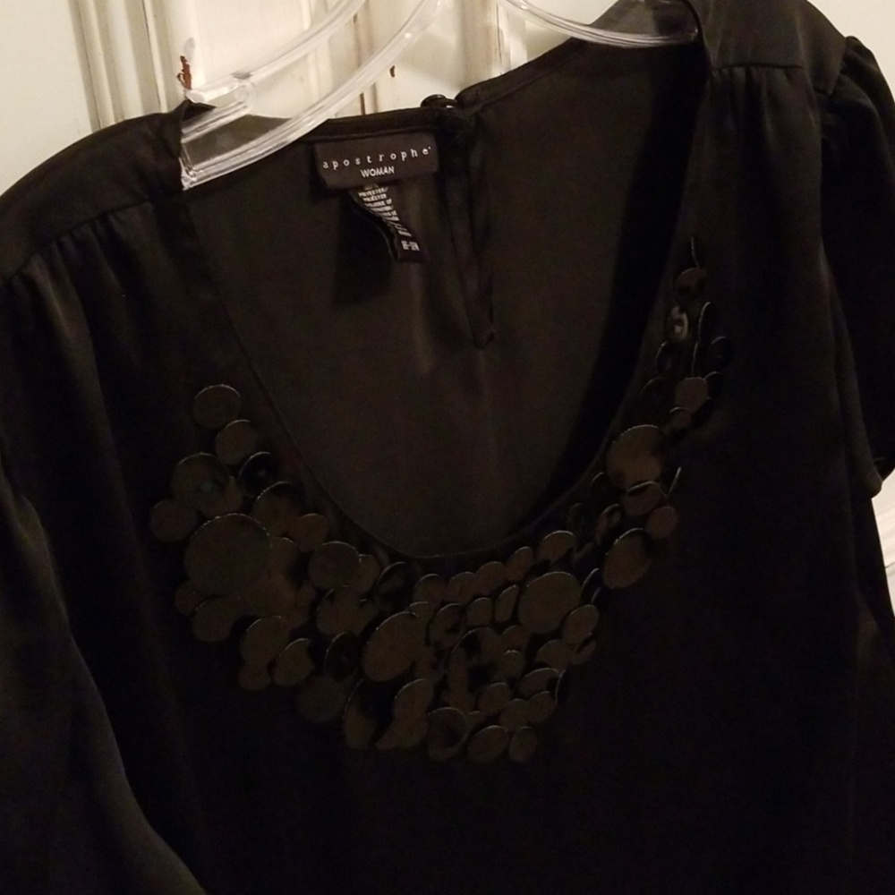 Silky flowy black top